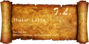 Thaler Lilla névjegykártya